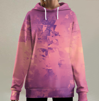 Теплая Абстракция Изменяющиеся Формы Цвета, Hoodie Long Oversize 3D