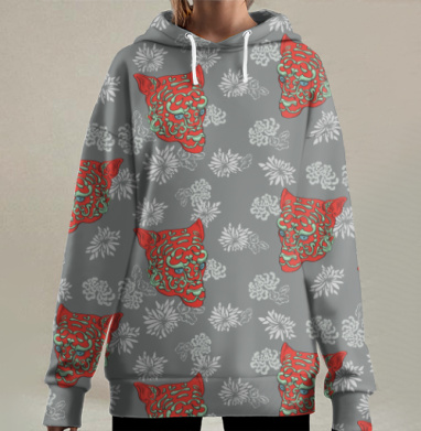 Многослойные маски души с жёлтым черепом, Hoodie Long Oversize 3D