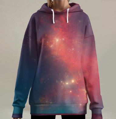 Туманность RED, Hoodie Long Oversize 3D
