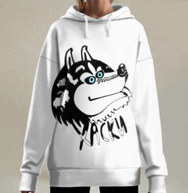 Улыбка хаски, Hoodie Long Oversize 3D