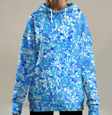 Весеннее цветочное поле, Hoodie Long Oversize 3D