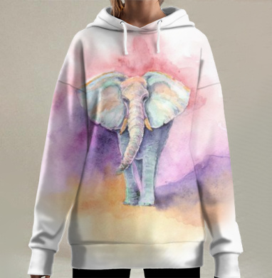 Весенний слон, Hoodie Long Oversize 3D