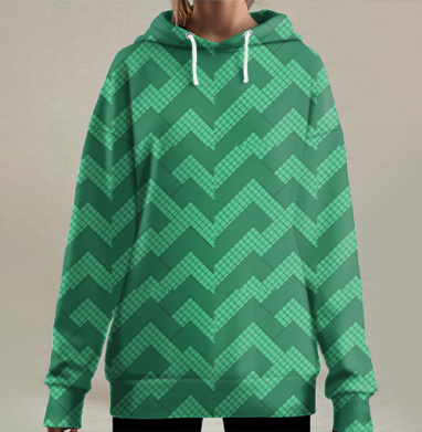 Виртуальная горная плоскость, Hoodie Long Oversize 3D