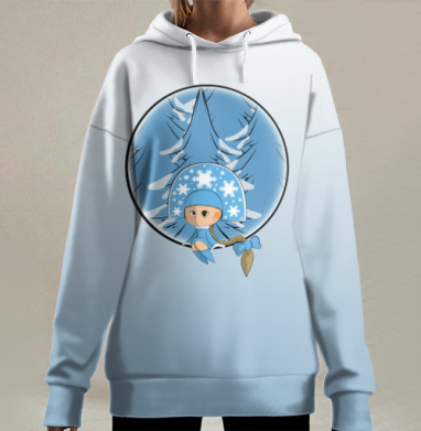 Внучка-снегурочка, Hoodie Long Oversize 3D