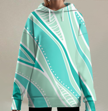 Гармония волн и природных линий, Hoodie Long Oversize 3D