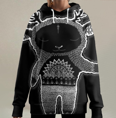 Волшебный олененок, Hoodie Long Oversize 3D