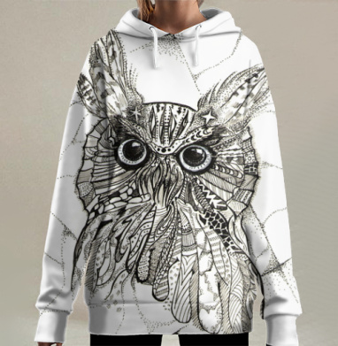 Взгляд птицы, Hoodie Long Oversize 3D