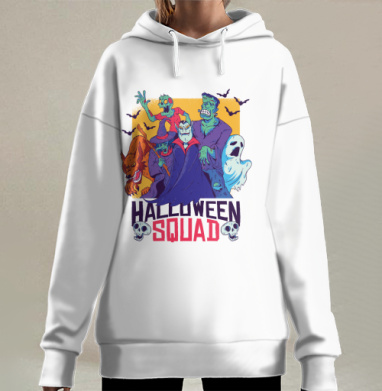 Хэллоуинская команда ужасных монстров веселья, Hoodie Long Oversize 3D