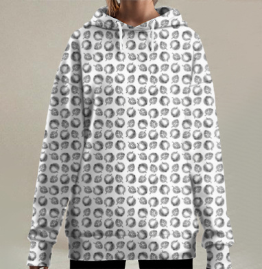 Яблоки графика, Hoodie Long Oversize 3D