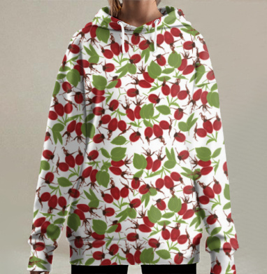 Ягоды шиповника, Hoodie Long Oversize 3D