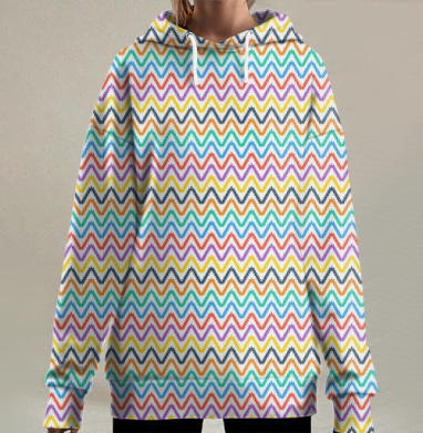 Яркий шум, Hoodie Long Oversize 3D