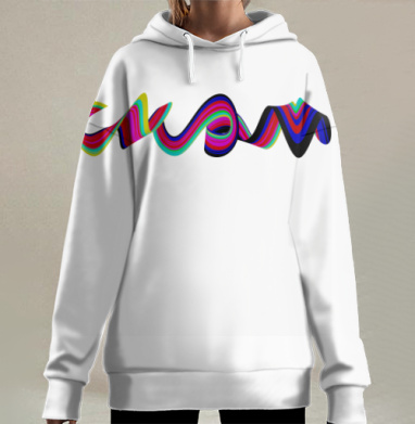 Яркое Каллиграфическое Слово Zasкам с Вибрацией, Hoodie Long Oversize 3D
