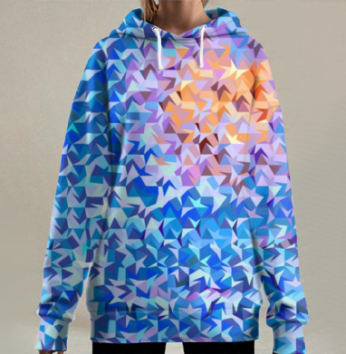 Зимним вечером у камина, Hoodie Long Oversize 3D