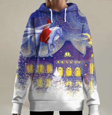 Зимняя сказка, Hoodie Long Oversize 3D