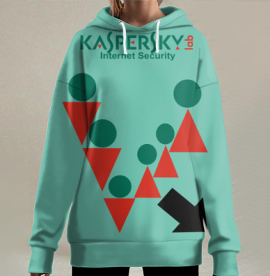 Логотип Kaspersky Lab Internet Security с геометрией, Hoodie Long Oversize 3D