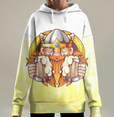 Пивной Викинг, Hoodie Long Oversize 3D