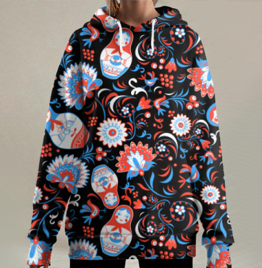 Весёлые матрёшки, Hoodie Long Oversize 3D