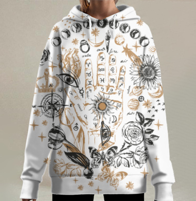 Магическая рука, Hoodie Long Oversize 3D
