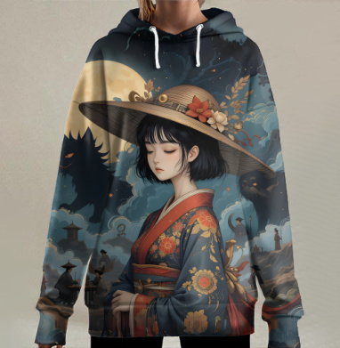 Таинственная шляпка, Hoodie Long Oversize 3D