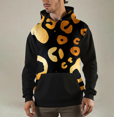 Golden Leopard Pattern / Золотой леопардовый узор для вашего дома, Толстовка мужская Regular 3D