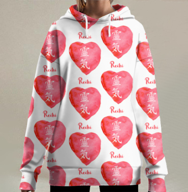 ЦЕЛИТЕЛЬНАЯ ЭНЕРГИЯ РЕЙКИ, Hoodie Long Oversize 3D