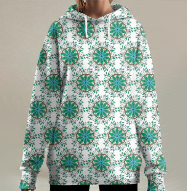 Дух зеленого леса, Hoodie Long Oversize 3D