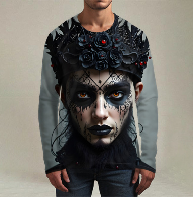 Majestic Dark Sovereign / Величественный темный монарх готическая корона, Футболка мужская лонгслив 3Д