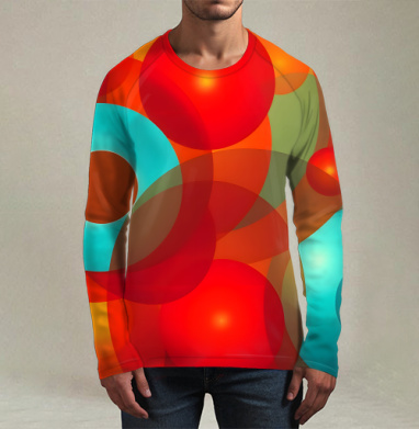 Яркая композиция Абстрактные Цветные Сферы / Abstract Colorful Spheres, Футболка мужская лонгслив 3Д