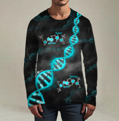 DNA blue / ДНК — синий - Мужские Длинный рукав