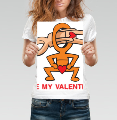 Стильные стилизованные стикмены с сердцами ко Дню святого Валентина BE MY VALENTINE - Купить постеры с принтом 