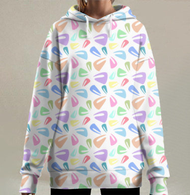 Нежные пастельные геометрические мотивы для летних коллекций, Hoodie Long Oversize 3D