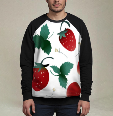 Fresh Red Sweet Berries Strawberry Garden – Садовая клубника, Свитшот мужской 3D / хлопок