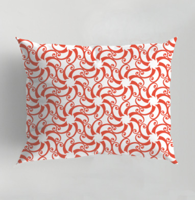 Dynamic Rotating Coral Swirls Patterns Вращающиеся коралловые завитки узоры, Подушка декоративная 50х70 см