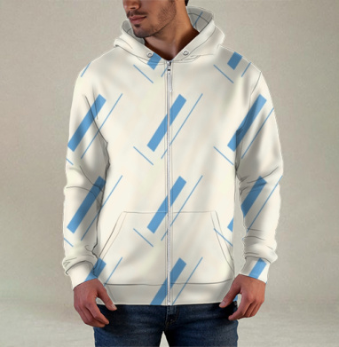 Blue Milk Pattern / Стильный голубой молочный паттерн пакеты молока, Толстовка мужская на молнии 3Д полная запечатка