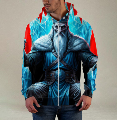 Powerful Eternal Ice King Sitting On Throne - Вечный Ледяной Король Трон - Магазин футболок jestkrd