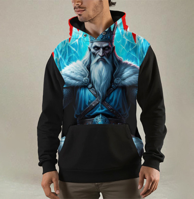 Powerful Eternal Ice King Sitting On Throne - Вечный Ледяной Король Трон, Толстовка мужская Regular 3D