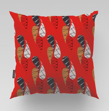 Абстрактный графический узор лепестки / Abstract pattern red drops - Магазин футболок mastoidishka - Дизайнерские принты, Подушки
