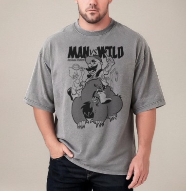 Коля или Man vs Wild russian edition, Футболка мужская варенка оверсайз