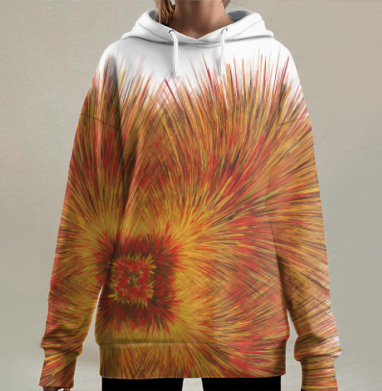 Взрыв энергии внутреннего сияния яркое движение, Hoodie Long Oversize 3D