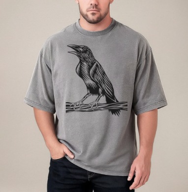 Raven / Ворон, Футболка мужская варенка оверсайз