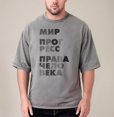 Плакат с надписями МИР, ПРОГРЕСС, ПРАВА ЧЕЛОВЕКА - Купить Товары с принтом 