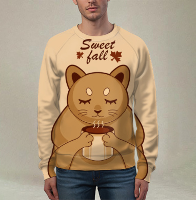 Медведь с чашкой тепла и осенней нежности Sweet fall, Свитшот мужской 3D