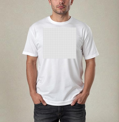 White Puzzle Piece Geometry / Белая геометрия деталей пазла черных линий, Футболка / Мужчинам / Pure / Белая / C принтом