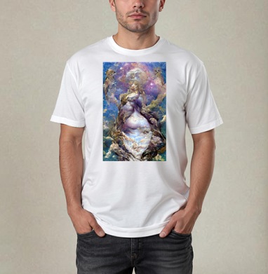 Возрождение природы в мистическом цветочном мире, Футболка / Мужчинам / Pure / Белая / C принтом