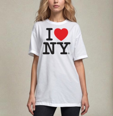 I Love NY, Футболка / Унисекс / Оверсайз / Белая / C принтом