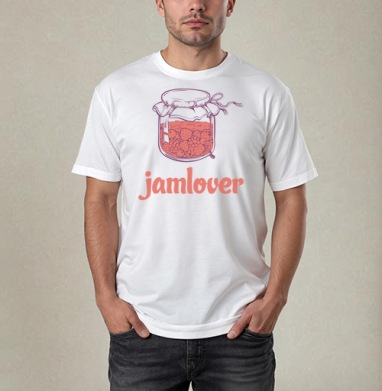 Jamlover – Сладкоешкам посвящается, Футболка / Мужчинам / Pure / Белая / C принтом
