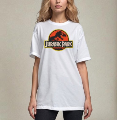 Jurassic Park Парк Юрского Периода, Футболка / Унисекс / Оверсайз / Белая / C принтом