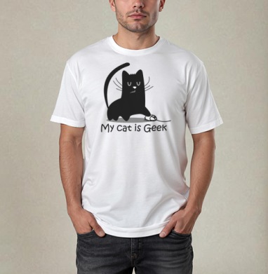 My cat is Geek - Магазин футболок ToyFish - Дизайнерские принты