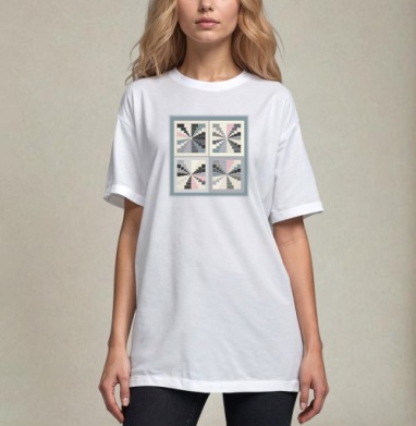Абстрактная геометрия движения с пастельными цветами движение с пастельными цветами, Футболка / Унисекс / Оверсайз / Белая / C принтом