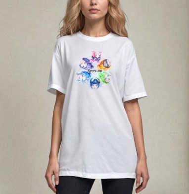 Кругозор, Футболка / Унисекс / Оверсайз / Белая / C принтом